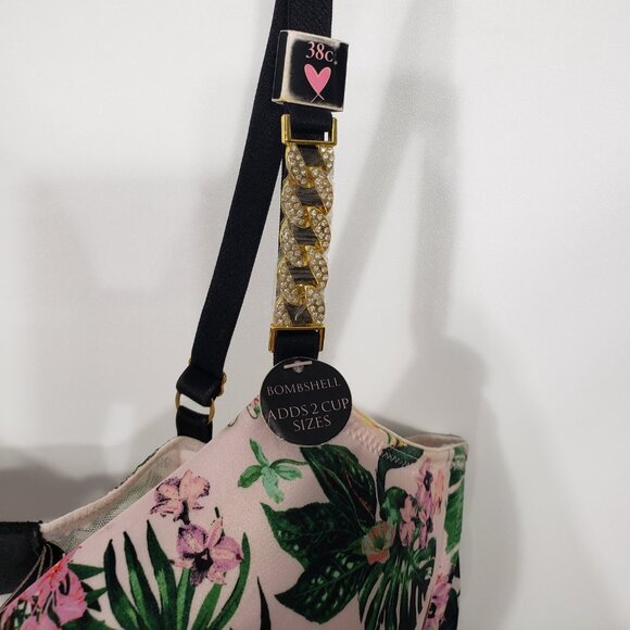 NWT Victoria's Secret PINK Bombshell Very Sexy Plunge Underwire Bra 38C Floral - Picture 5 of 5